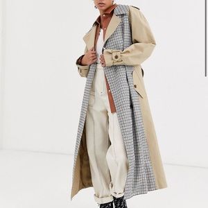 ASOS design trench coat with splicing US 4